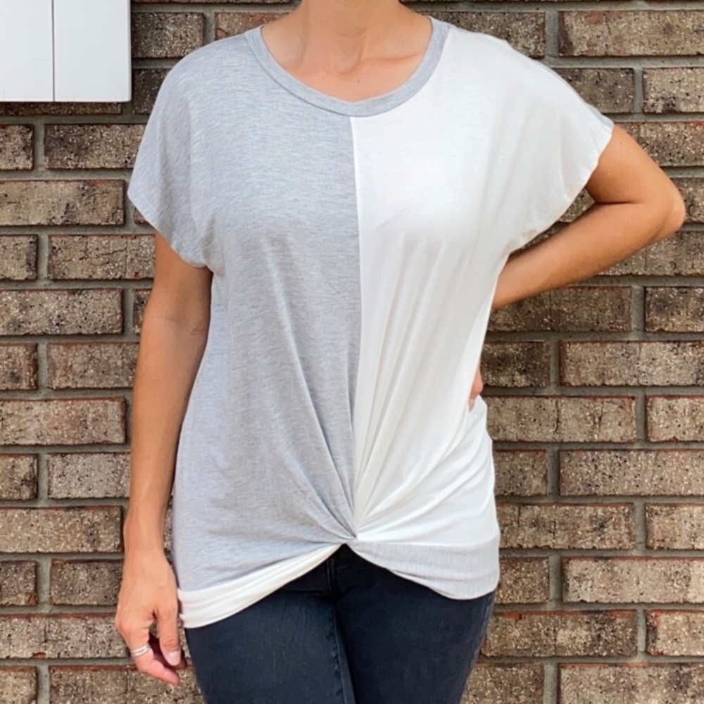 Color Block Twist Front Top